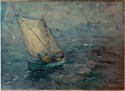 Pêcheur avec voile à livarde - Leonhard Sandrock