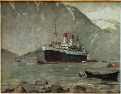 Paquebot de la Hamburg-Süd dans un fjord norvégien - Leonhard Sandrock