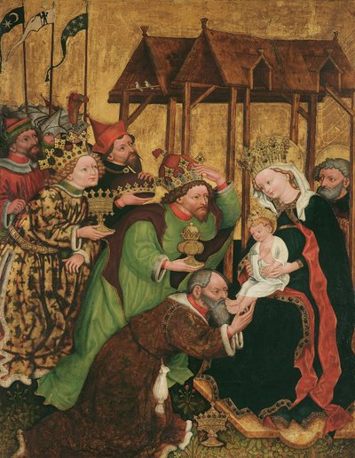 Adoration des Rois Mages (intérieur); Élection de Joseph et Mariage de Marie (extérieur) - Leonhard von Brixen (Lienhart Scherhauff)