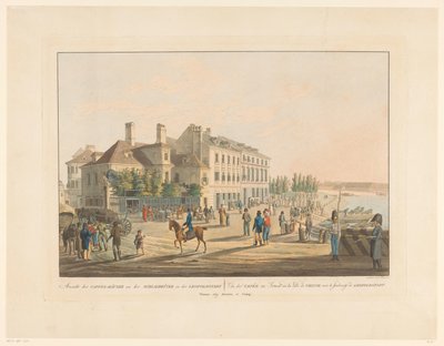 Vue des cafés en sortant de la ville de Vienne vers le faubourg de Leopoldstadt - Leopold Beyer