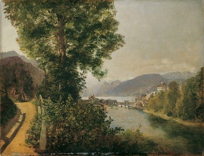 Vue de la Traun près de Gmunden sur le lac Traunsee - Leopold Blonder