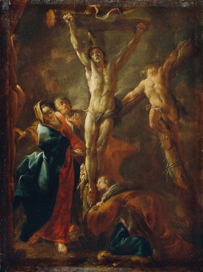 Christ en croix avec Marie, Jean, Madeleine et les deux larrons - Leopold Blonder