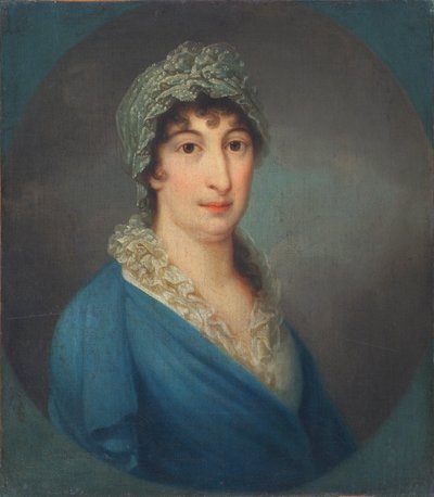 Dame en robe bleue - Leopold Blonder