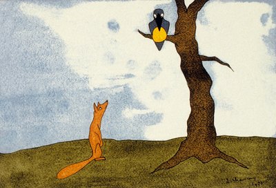 Le corbeau et le renard - Leopold Chauveau