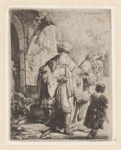 Abraham chassant Agar et Ismaël - Leopold Flameng