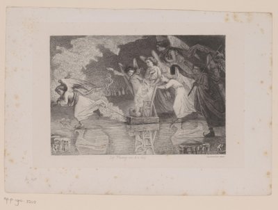 Christ dans un traîneau tiré par des anges patineurs - Leopold Flameng