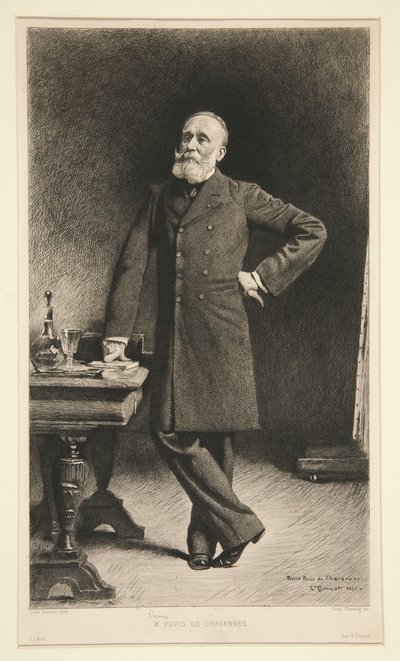 Portrait de Pierre Puvis de Chavannes - Leopold Flameng