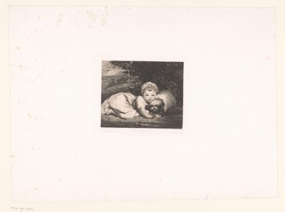 Princesse Sophia Matilda de Gloucester avec son chien - Leopold Flameng
