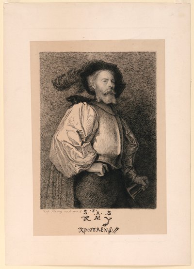 Autoportrait en cavalier - Leopold Flameng