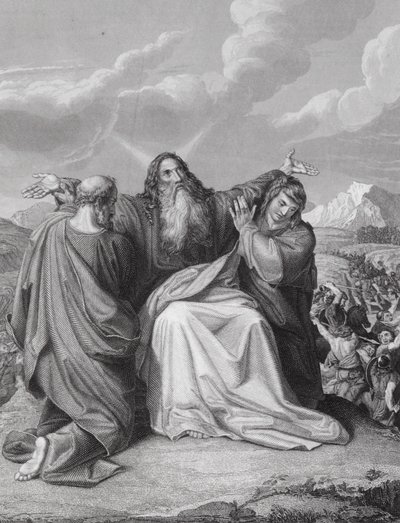 Le soutien des mains de Moïse, Exode, Ch 17, v 12 - Leopold Kupelwieser