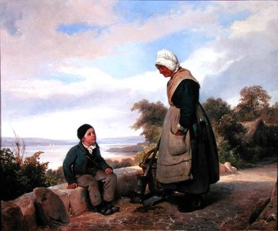 Paysanne et garçon - Leopold Leprince