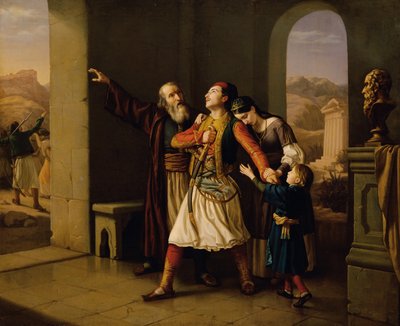 Un guerrier grec prend congé - Leopold Löffler Edler von Radymno