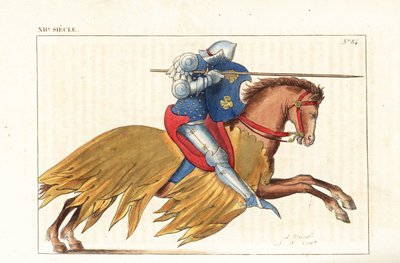 Cavalerie anglaise chargeant avec lance - Leopold Massard