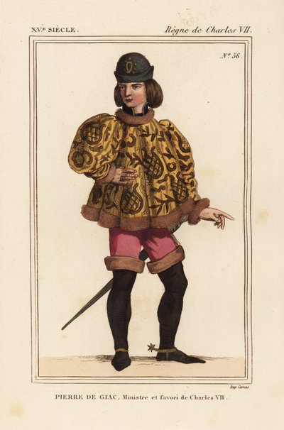 Pierre de Giac, chambellan du roi Charles VII de 1377 à 1426. Exécuté par noyade à Dun-Le-Roi - Leopold Massard