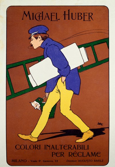 Affiche publicitaire pour les couleurs Michael Huber - Leopoldo Metlicovitz