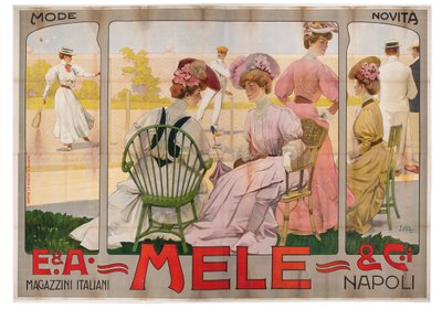 Affiche publicitaire pour le grand magasin Mele de Naples - Leopoldo Metlicovitz