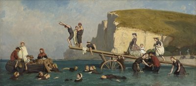 Baigneurs à Étretat, vers 1858 - Lepoittevin