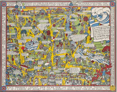 Carte de Peter Pan des Jardins de Kensington - Leslie MacDonald Gill