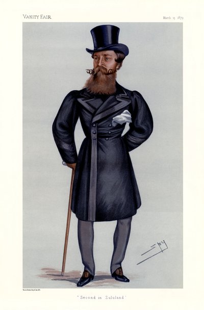 Major-Général Henry Hope Crealock - portrait debout tenant une canne et un chapeau haut de forme - Leslie Matthew (1851 1922) Ward