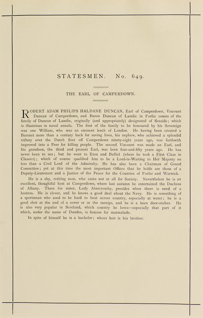 Le comte de Camperdown - Leslie Matthew Ward