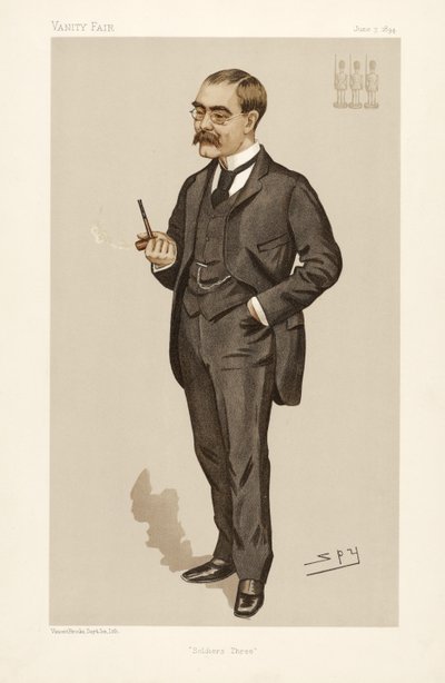 Rudyard Kipling (1865 - 1936), de Vanity Fair, pub. 1894 - Leslie Matthew Ward