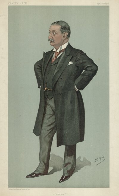 Dr Nathaniel Edward Yorke-Davis, diététique, 12 avril 1900, caricature de Vanity Fair - Leslie Matthew Ward