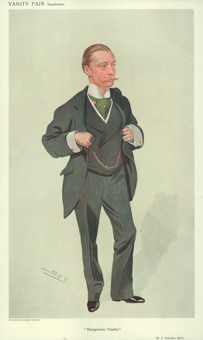Harold J Tennant, MP, Métiers dangereux, 23 décembre 1909, caricature de Vanity Fair - Leslie Matthew Ward