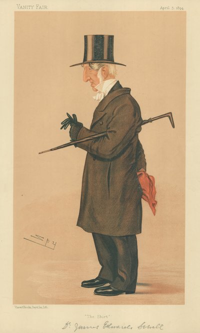 James E Warden Sewell de New College Oxford, The Shirt, 5 avril 1894, caricature de Vanity Fair - Leslie Matthew Ward
