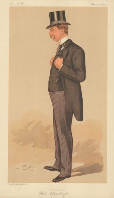 Lord Stanley MP, Westhoughton, 29 mars 1894, caricature de Vanity Fair - Leslie Matthew Ward