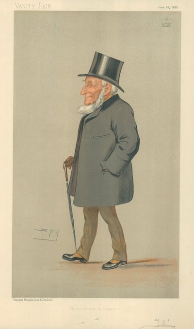 Lord Thring, il a écrit sur les entreprises, 29 juin 1893, caricature de Vanity Fair - Leslie Matthew Ward