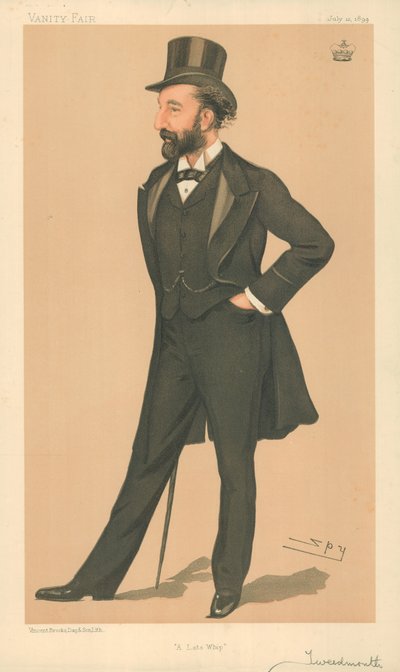 Lord Tweedmouth, A late whip, 12 juillet 1894, caricature de Vanity Fair - Leslie Matthew Ward