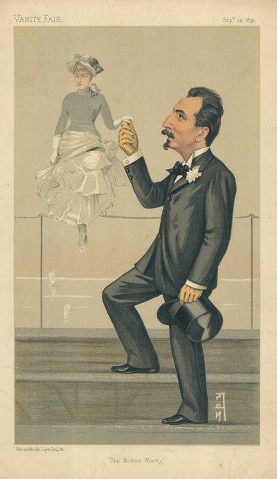 M Jan Van Beers, le Wiertz moderne, 12 septembre 1891, caricature de Vanity Fair - Leslie Matthew Ward