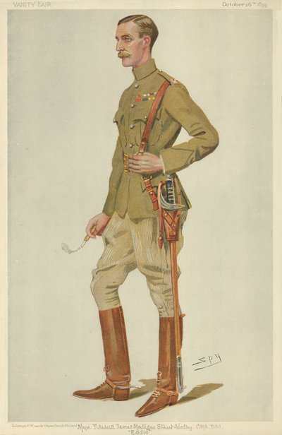 Major Edward James Montagu Stuart-Wortley, Eddie, 26 octobre 1899, caricature de Vanity Fair - Leslie Matthew Ward