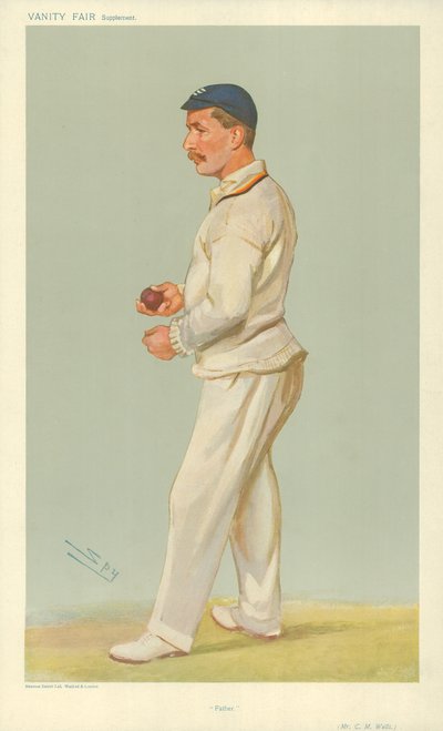 M. C. M. Wells, père, 10 juillet 1907, caricature de Vanity Fair - Leslie Matthew Ward