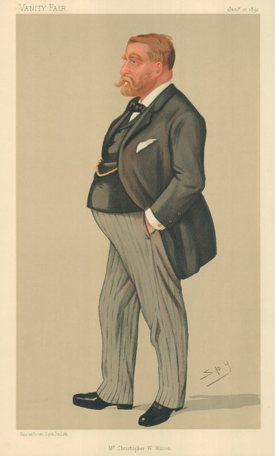 M. Christopher W Wilson, 10 janvier 1891, caricature de Vanity Fair - Leslie Matthew Ward