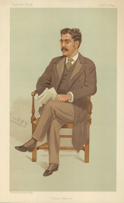 M. Clement King Shorter, Trois Rédacteurs, 10 décembre 1894, caricature de Vanity Fair - Leslie Matthew Ward