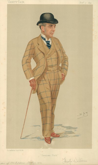 M. Hwfa Williams, Sandown Park, 7 novembre 1891, caricature de Vanity Fair - Leslie Matthew Ward