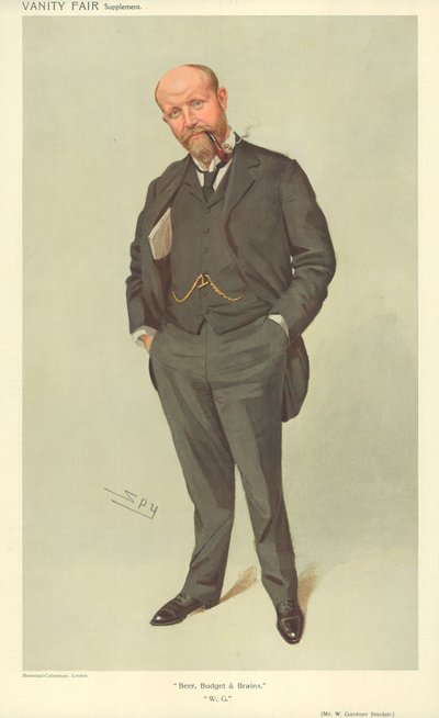 M. W Gardner Sinclair, Beer Budget and Brains, 21 juillet 1909, caricature de Vanity Fair - Leslie Matthew Ward