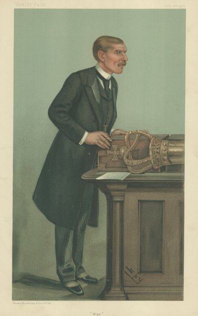 M. William St John Fremantle Brodrick, Guerre, 18 juillet 1901, caricature de Vanity Fair - Leslie Matthew Ward