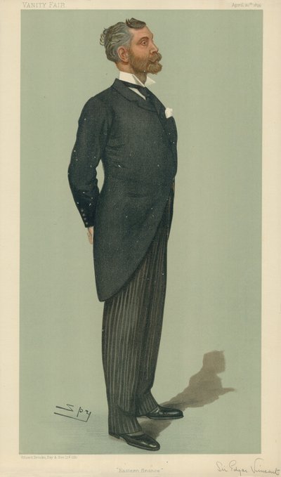 Sir Edgar Vincent, Finance orientale, 20 avril 1899, caricature de Vanity Fair - Leslie Matthew Ward