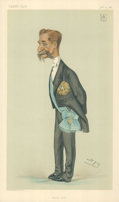 Sir Richard Temple, Bart, Burra Dick, 15 janvier 1881, caricature de Vanity Fair - Leslie Matthew Ward