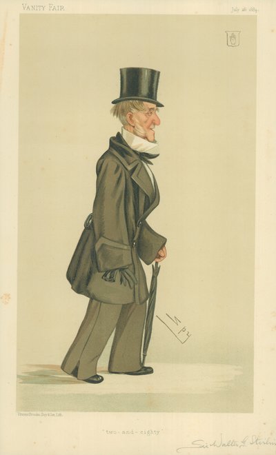 Sir Walter George Stirling, quatre-vingt-deux ans, 26 juillet 1884, caricature de Vanity Fair - Leslie Matthew Ward