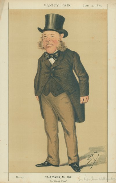 Sir Watkin Williams-Wynn, Le Roi du Pays de Galles, 14 juin 1873, caricature de Vanity Fair - Leslie Matthew Ward