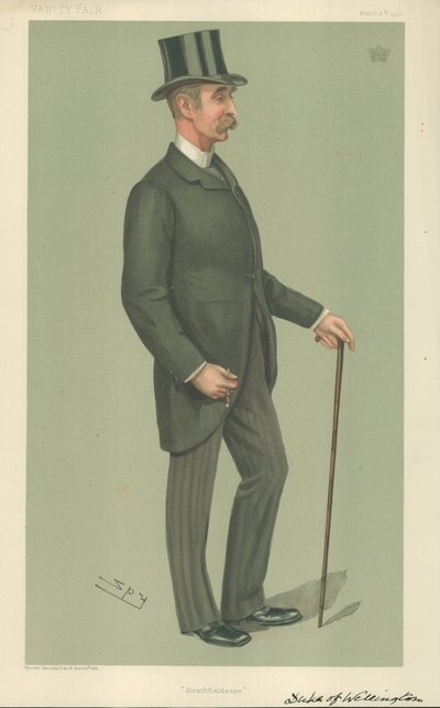 Le duc de Wellington, Strathfieldsaye, 5 mars 1903, caricature de Vanity Fair - Leslie Matthew Ward