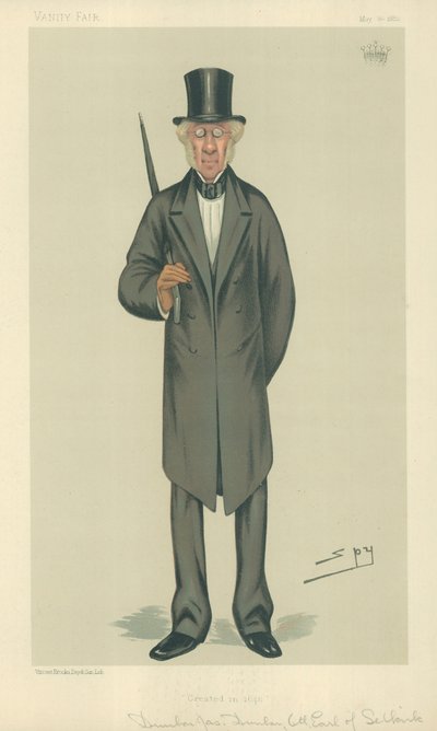 Le comte de Selkirk, créé en 1646, 20 mai 1882, caricature de Vanity Fair - Leslie Matthew Ward