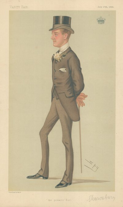 Le comte de Shrewsbury et Talbot, le comte premier, 17 juillet 1880, caricature de Vanity Fair - Leslie Matthew Ward