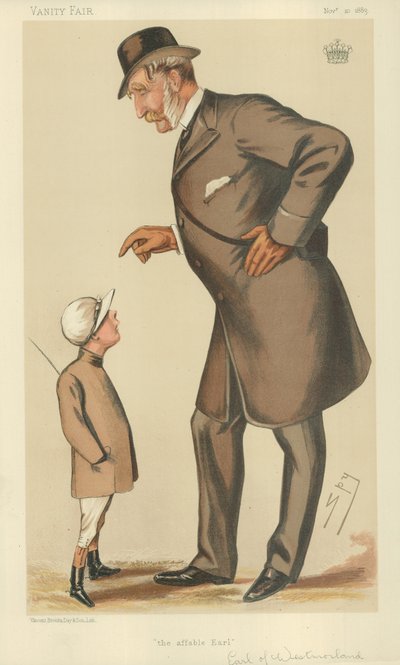 Le comte de Westmoreland, le comte affable, 10 novembre 1883, caricature de Vanity Fair - Leslie Matthew Ward