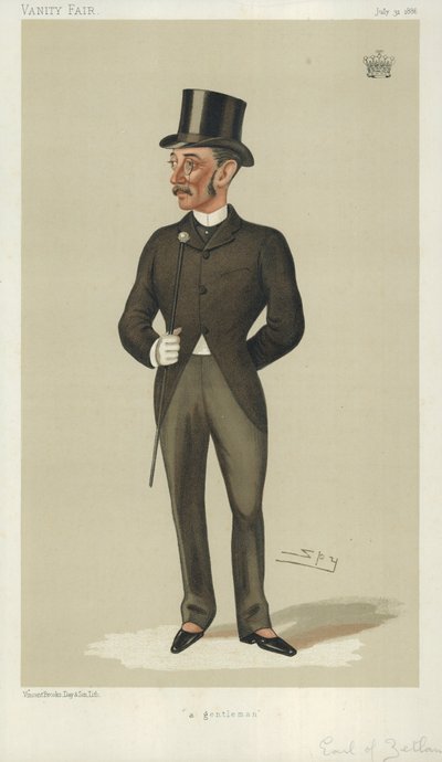 Le comte de Zetland, un gentleman, 31 juillet 1886, caricature de Vanity Fair - Leslie Matthew Ward