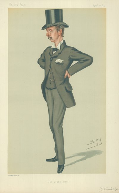 Le Hon Edward Stanhope MP, Le jeune homme, 12 avril 1879, caricature de Vanity Fair - Leslie Matthew Ward