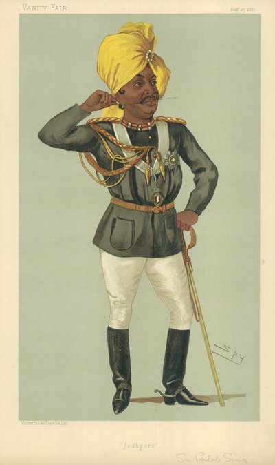 Le Maraj Sir Pertab Sing, Jodhpore, 27 août 1887, caricature de Vanity Fair - Leslie Matthew Ward